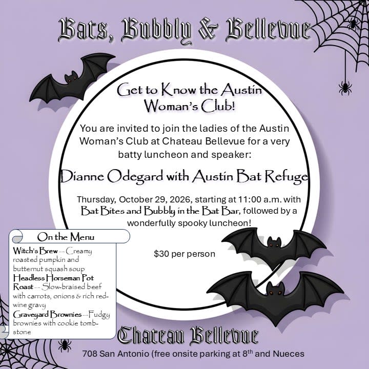 Bats, Bubbly, & Bellevue - an Austin Woman's Club Luncheon