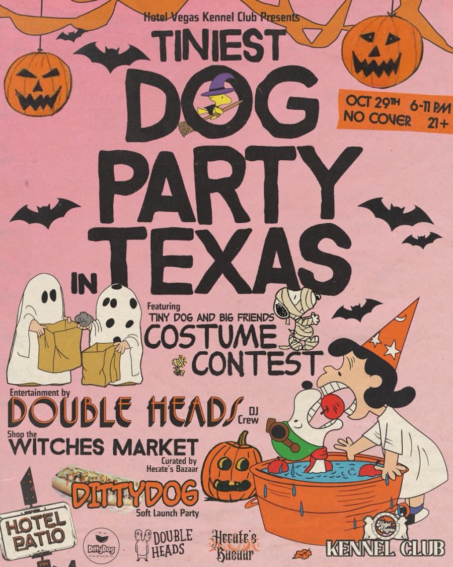 Tiniest Dog Party in Texas Halloween Party at Hotel Vegas