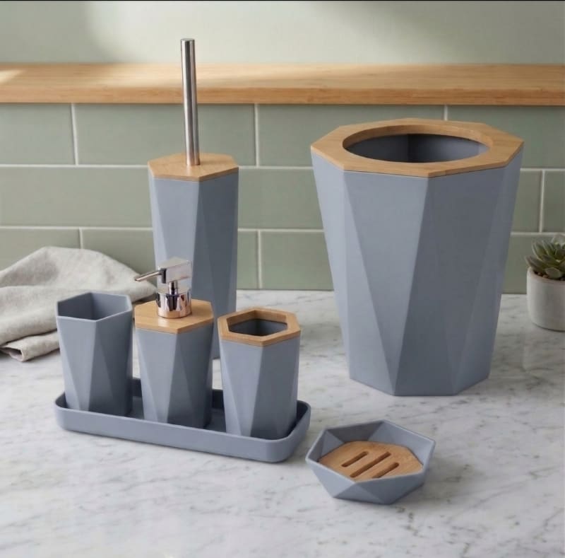 SET DE ACCESORIOS DE BAÑO GEOMETRICO