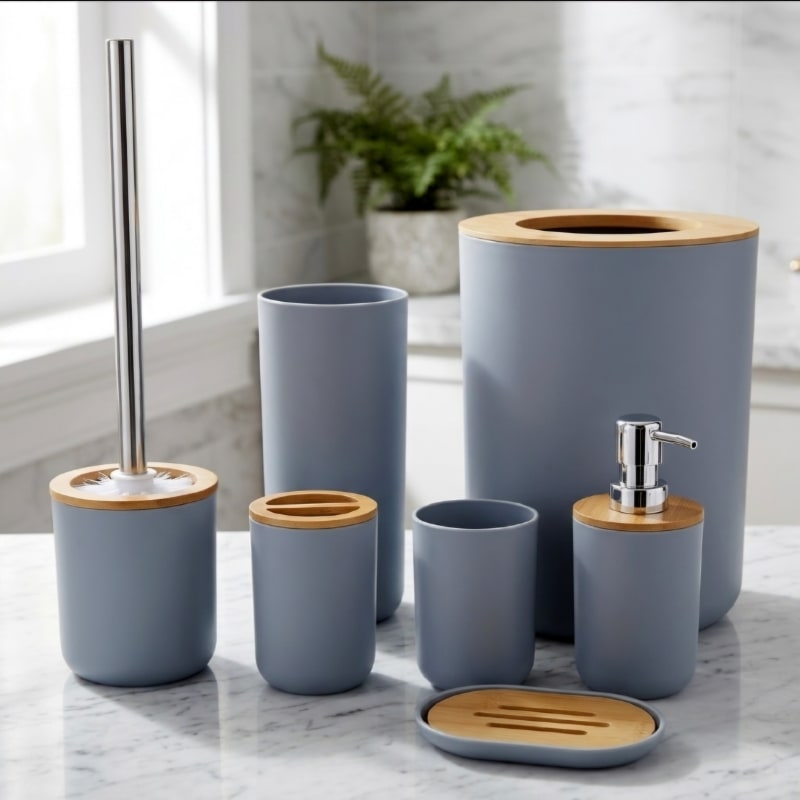 SET DE ACCESORIOS DE BAÑO MINIMALISTA