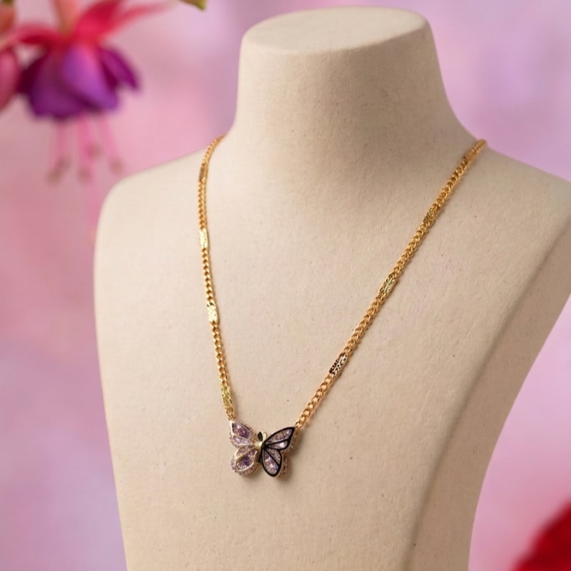 COLLAR MARIPOSA CON PIEDRA