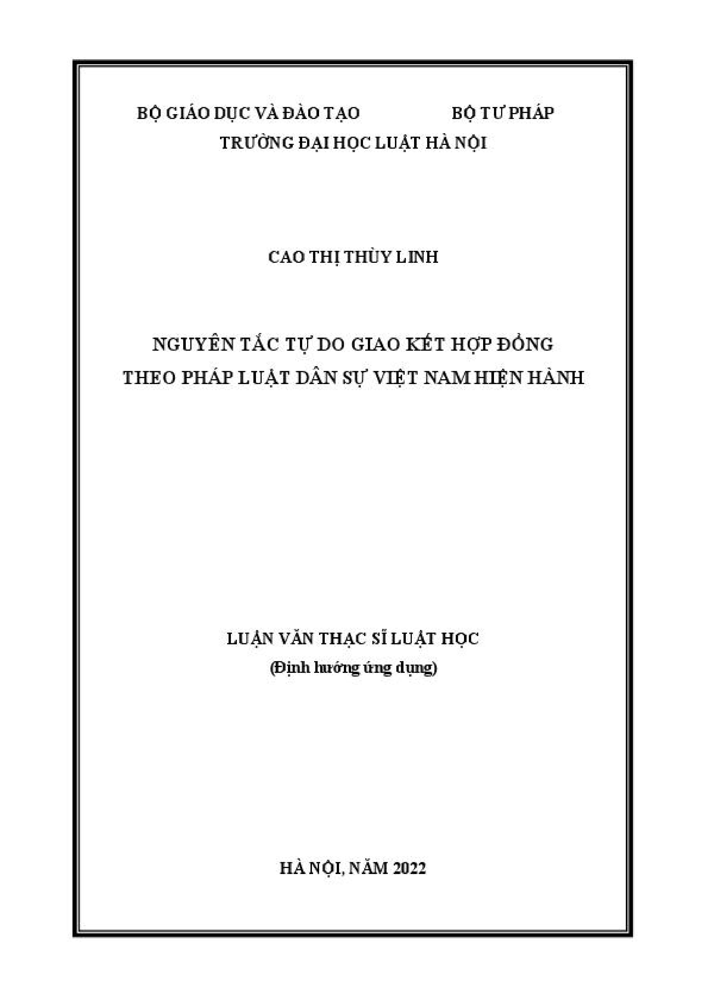 Nguyên tắc tự do giao kết hợp đồng theo pháp luật dân sự Việt Nam hiện hành