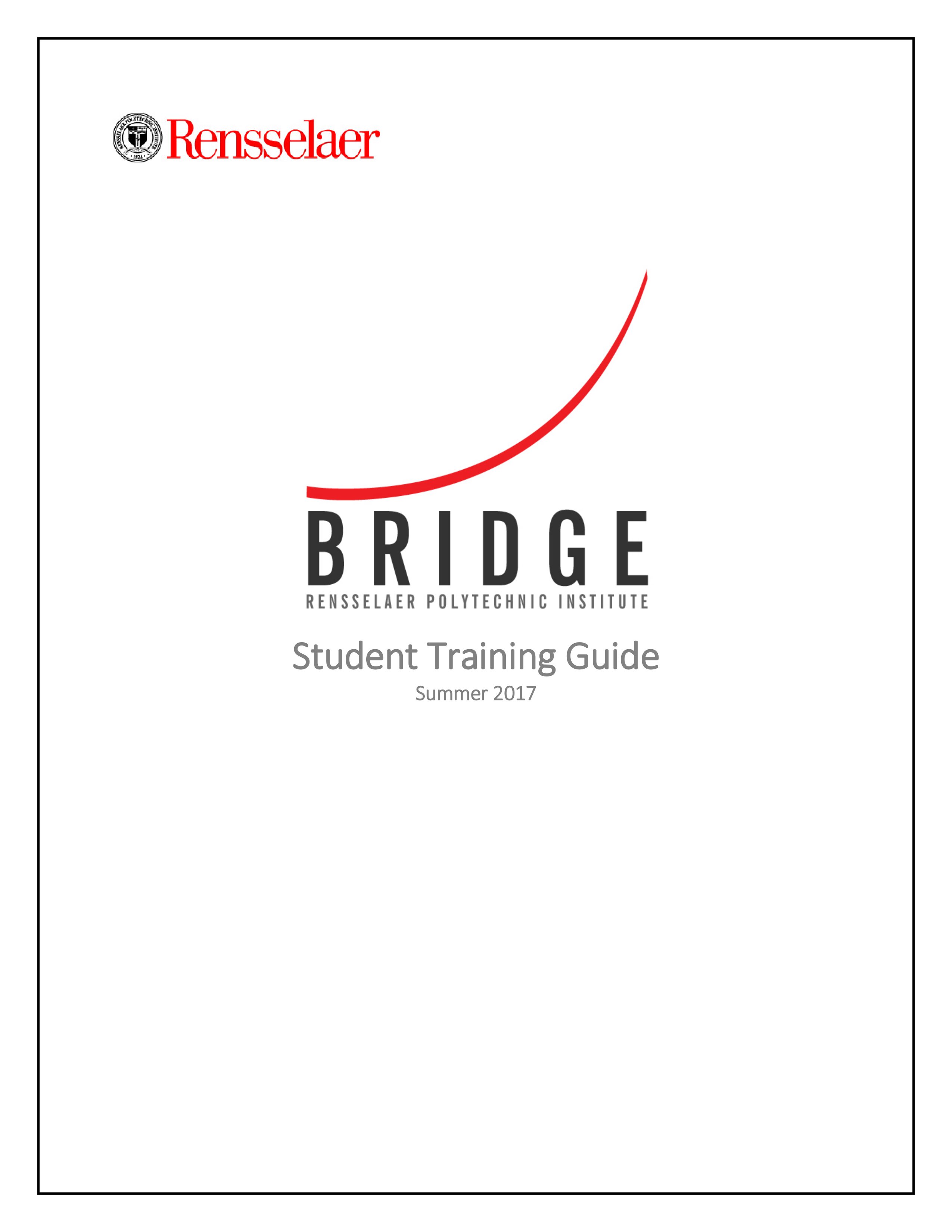 Summer Bridge Student Training Manual 2017