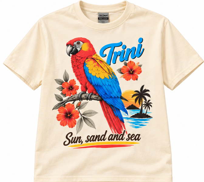 Trini Sun Sand and Sea Graphic T-Shirt