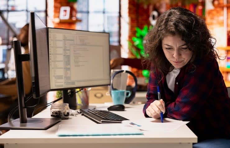 Startup HR employer preparing interview questions to vet selected applicants