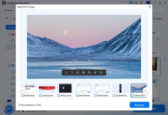 Preview and recover deleted files from an external hard drive