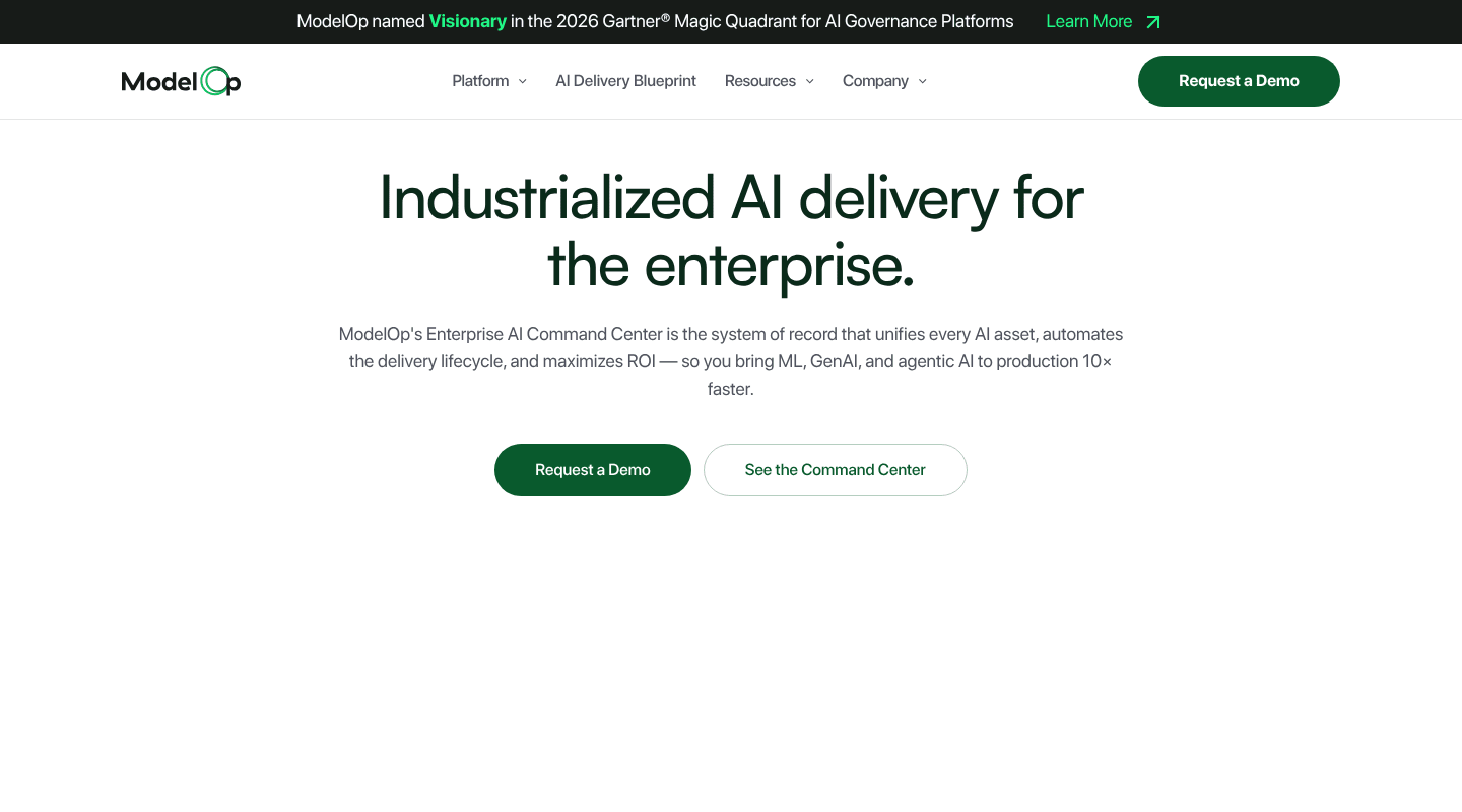 ModelOp homepage