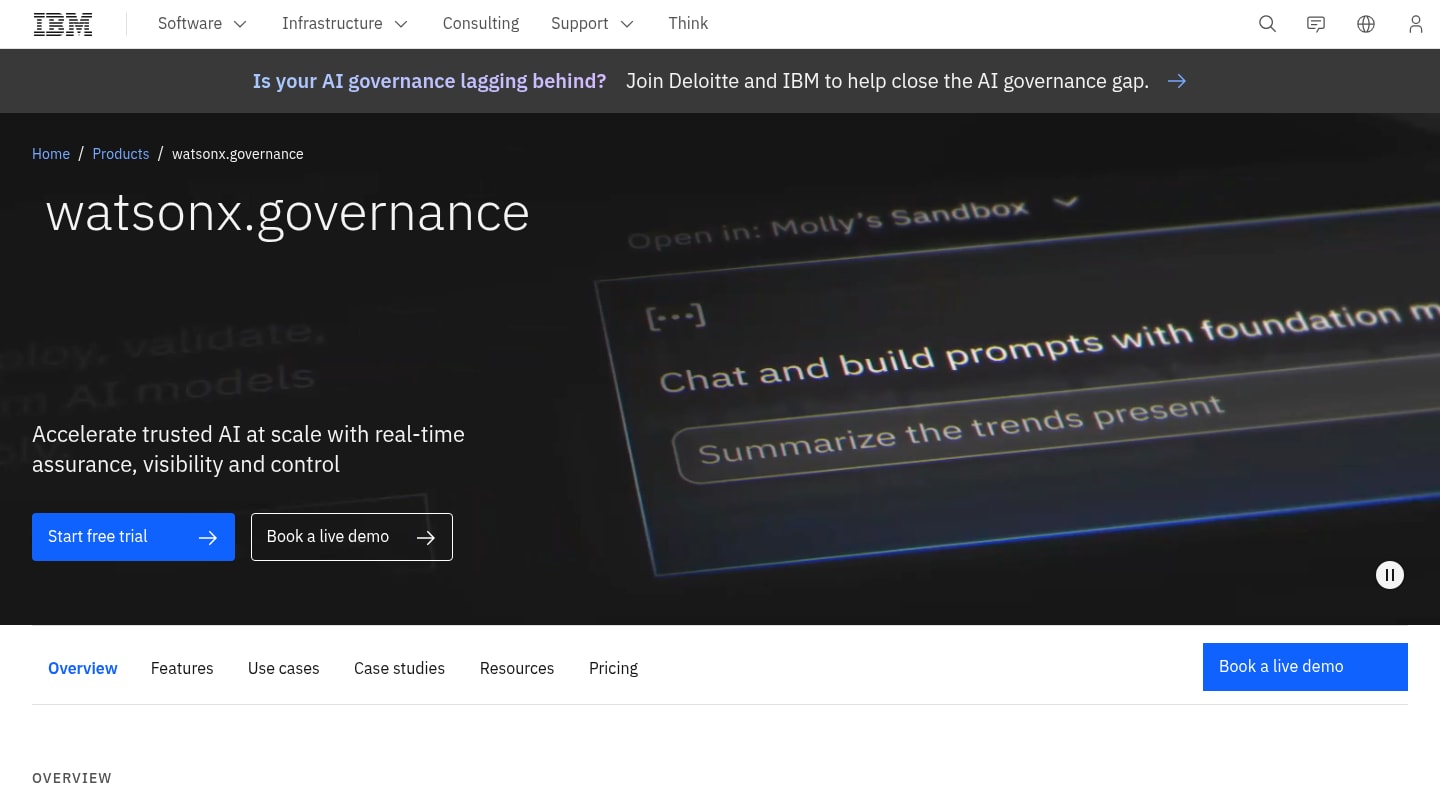 IBM watsonx.governance product page