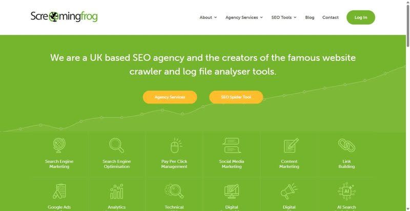 Screaming Frog SEO Spider homepage