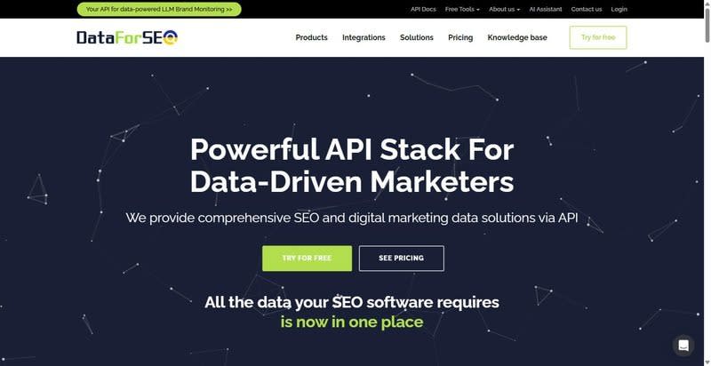 DataForSEO homepage