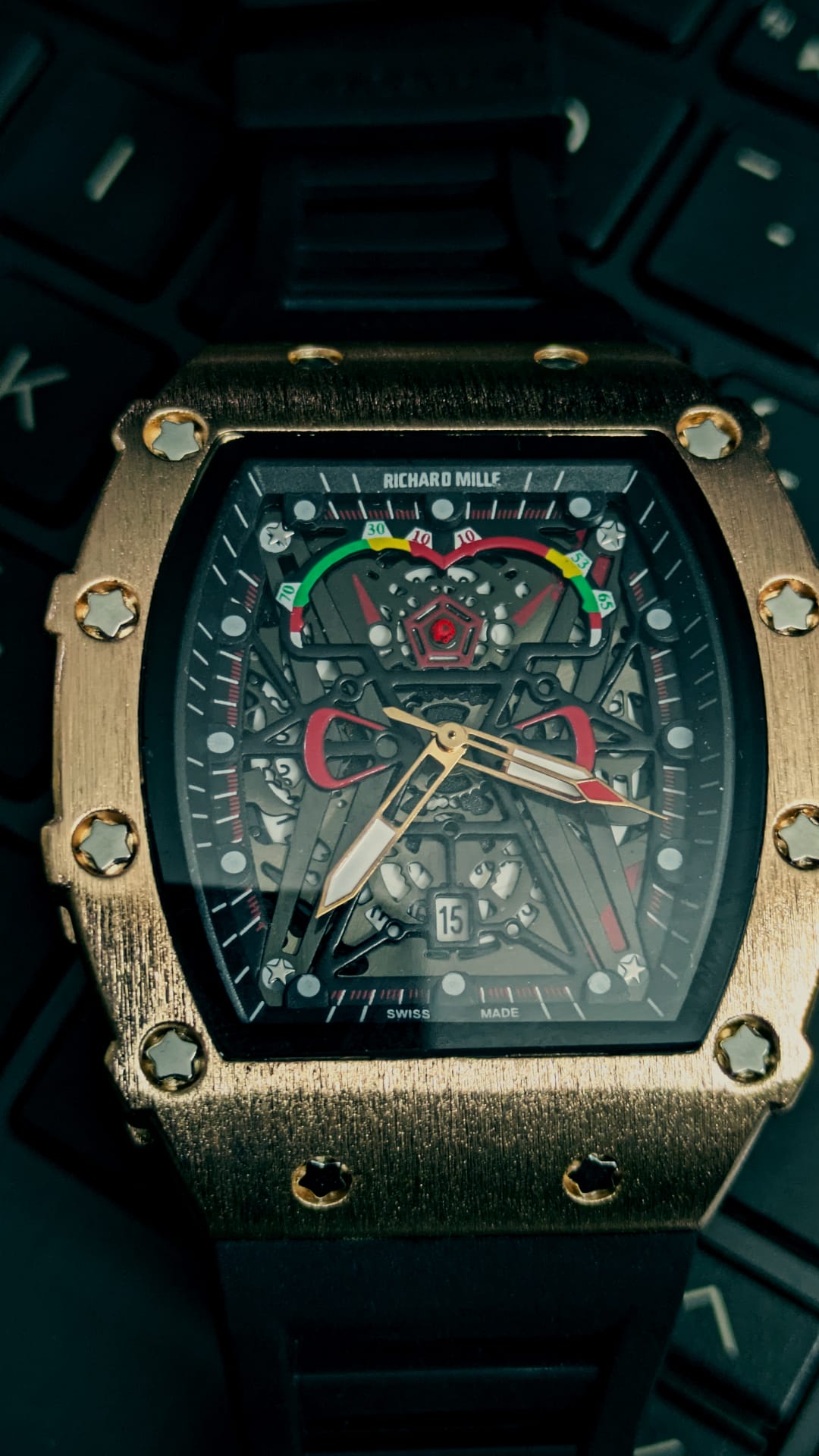 RM Copper-Tone Skeleton Watch image 3