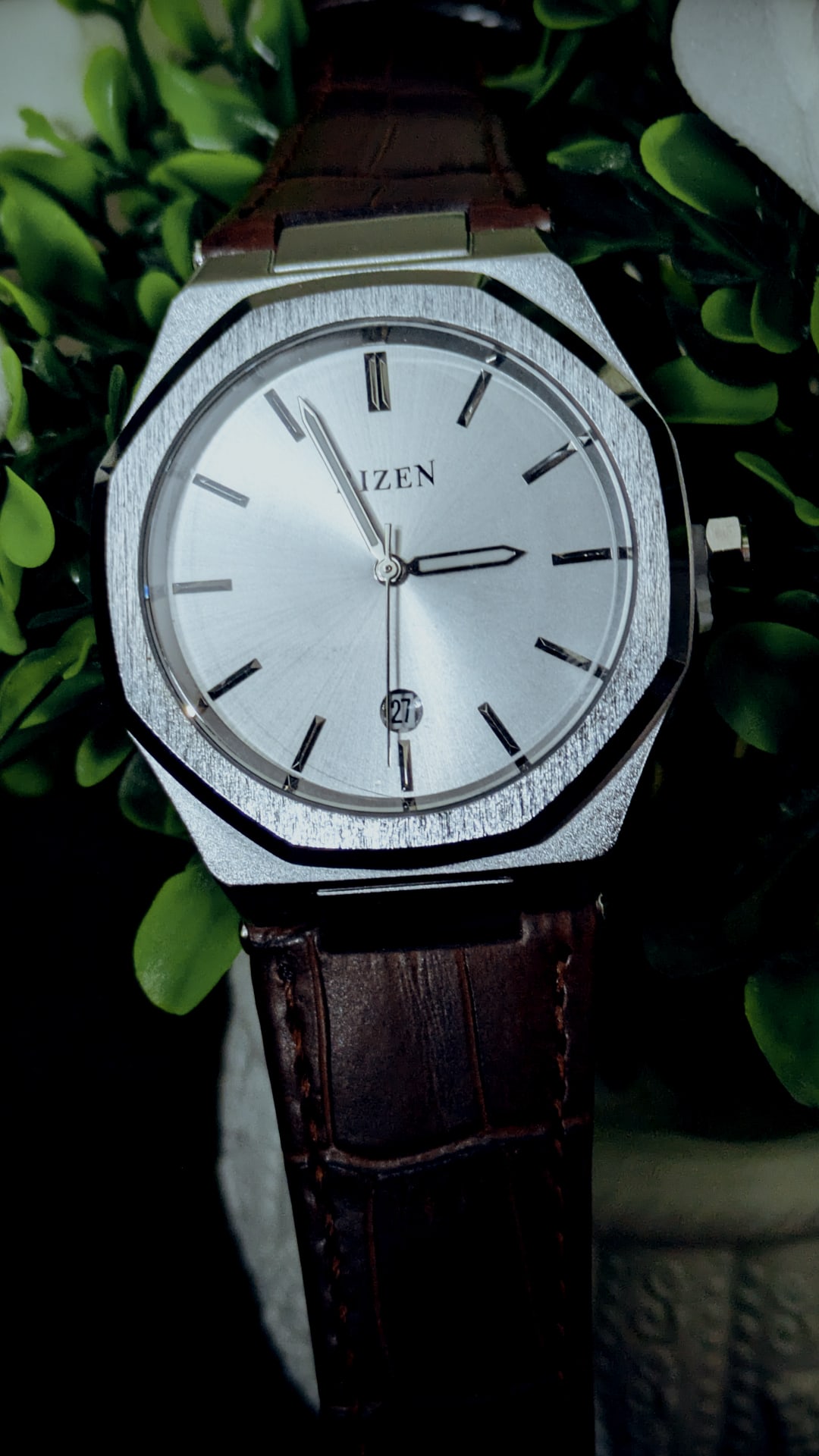 Rizen Regent Steel Watch (BROWN) image 1