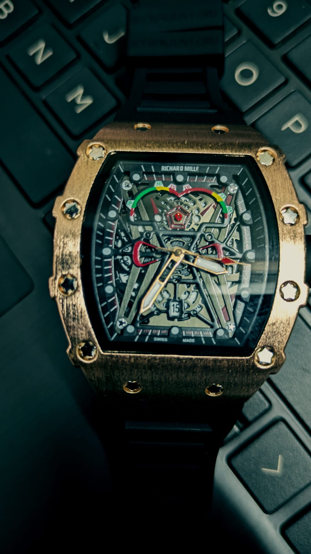 RM Copper-Tone Skeleton Watch image 1