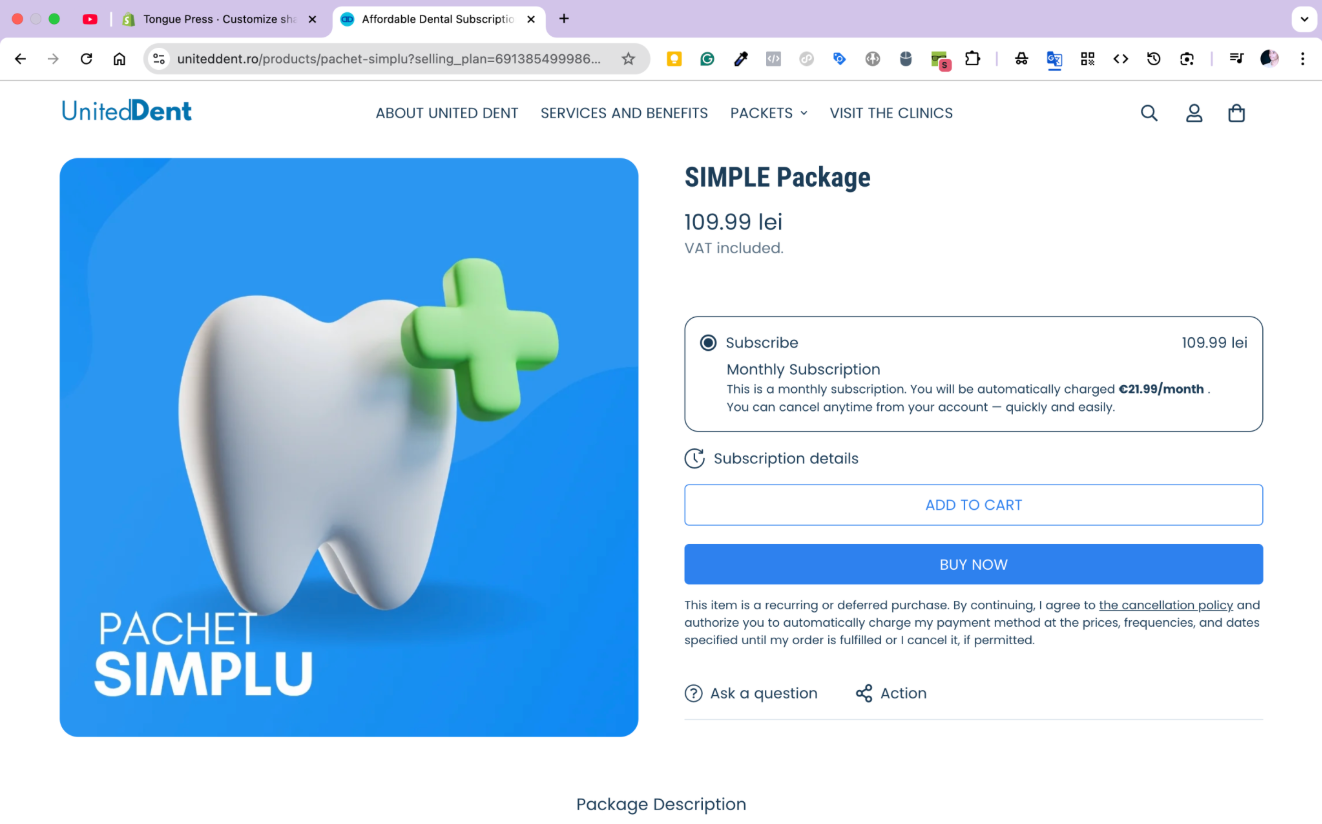 United Dent – Clinic & Subscription Platform