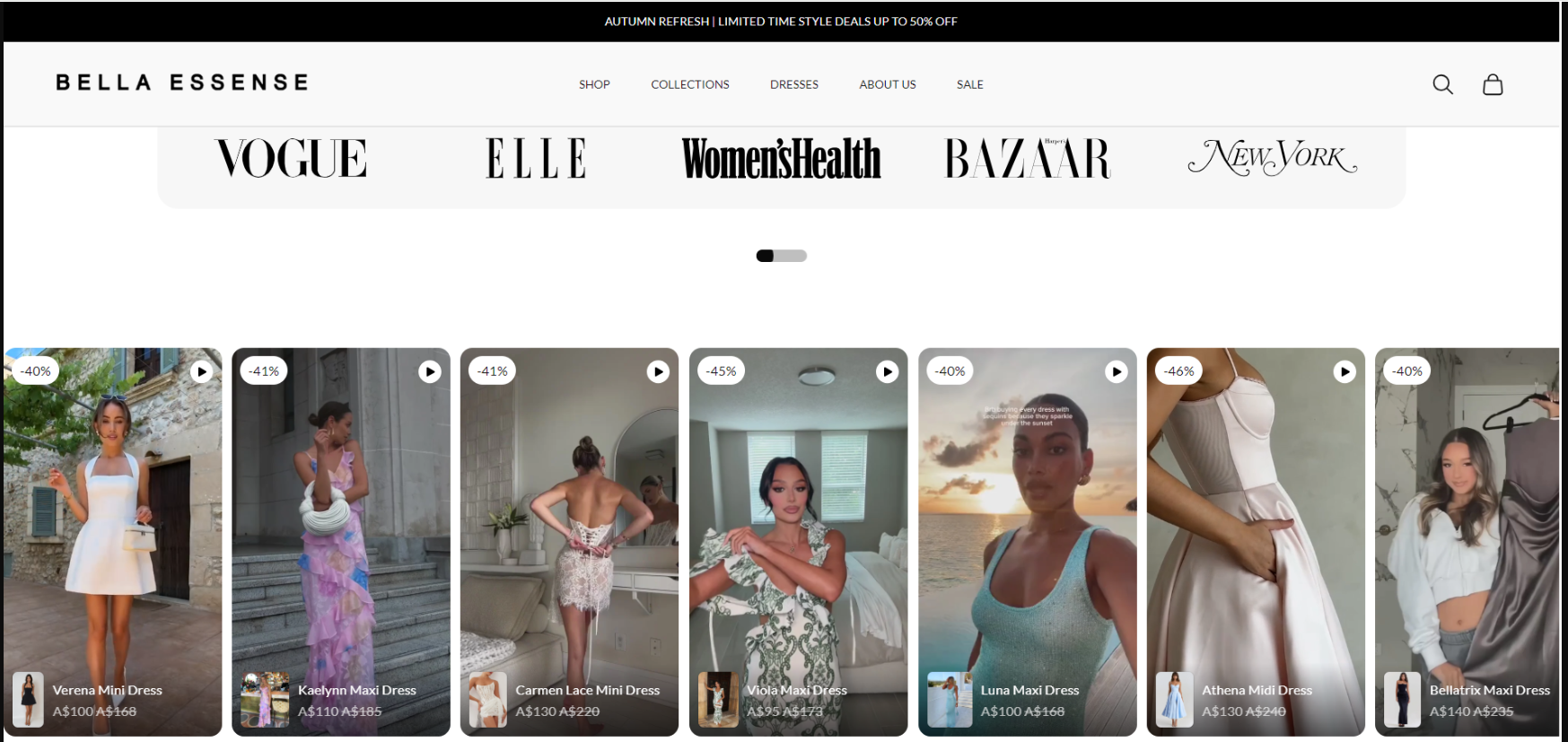 Bella Essense – Women’s Clothing Shopify Store