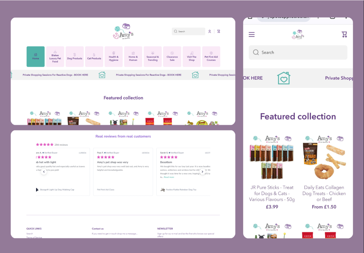 Amy’s Pet Supplies – Premium Pet Food Shopify Store