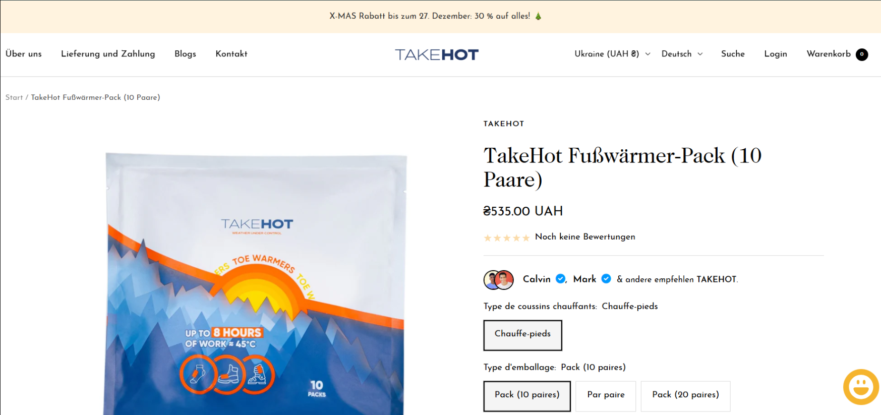 TakeHOT DE – Winter Comfort Shopify Store