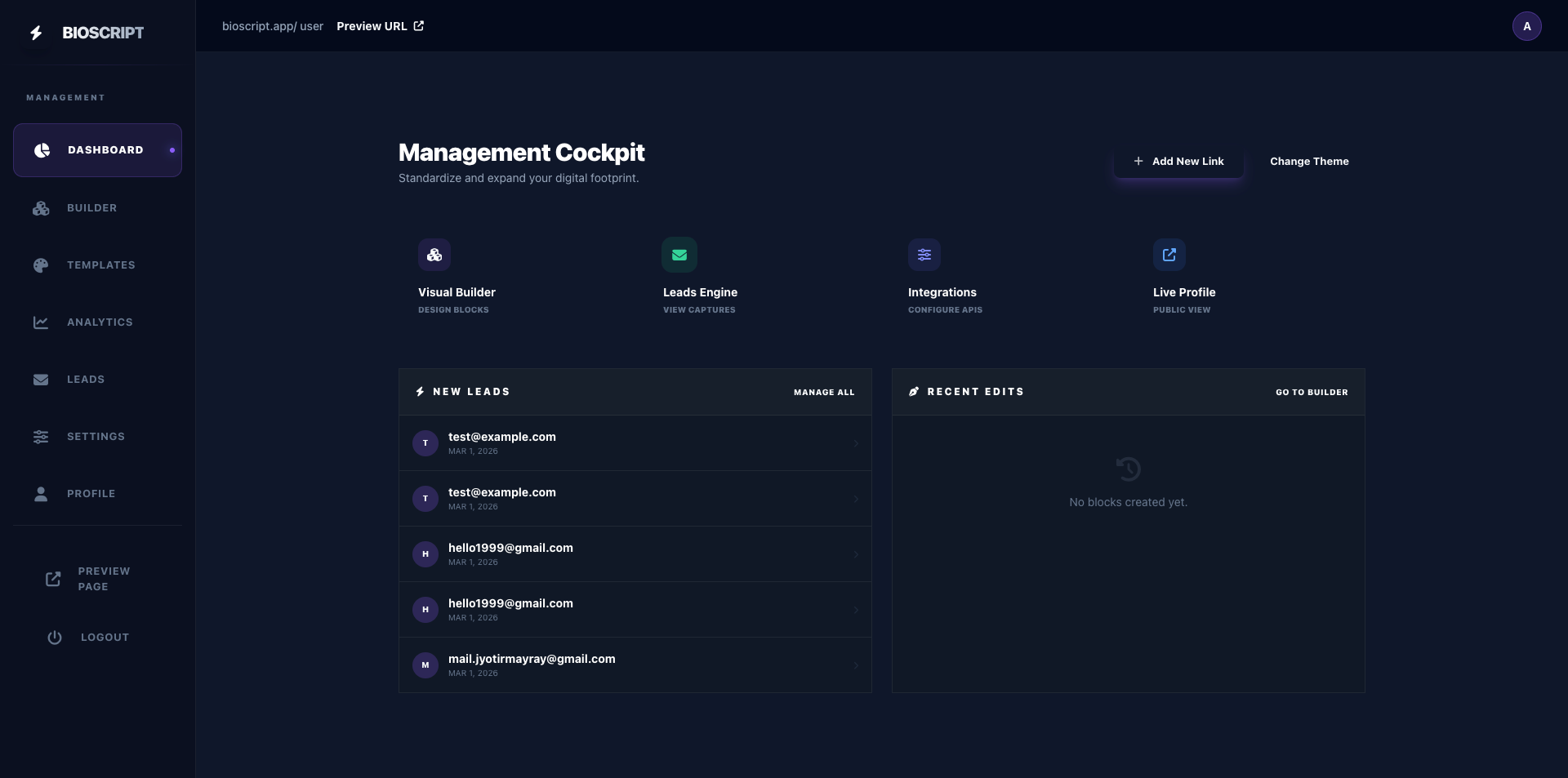 BioScript Admin Panel