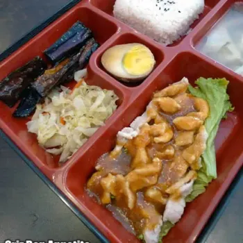 Sweet & Sour Garlic Pork Bento (蒜泥白肉便當)