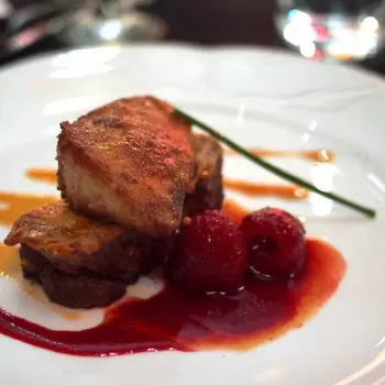 Seared Foie Gras paired with a Rambutan Martini