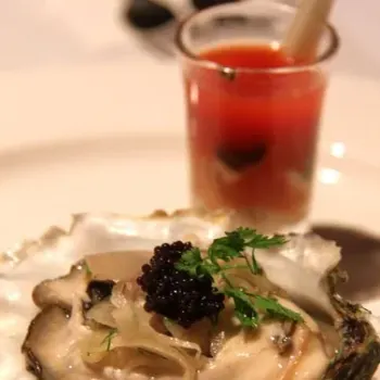 Fresh Canadian Oyster served with pernod pickled fennel and moluga caviar