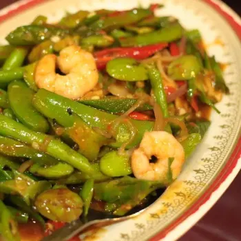 
Stir Fried 4 Vegetable King (petai, long bean, 4 season bean & lady fingers)