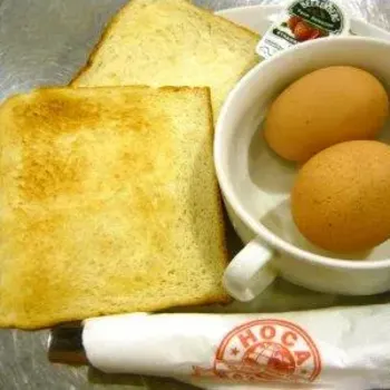 Plain Toasts with Soft Boiled Eggs