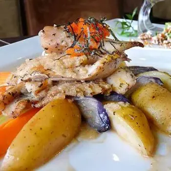 The Pan Grilled Fish with Hondaishi Daikon Sauce, Fish Roe and Seaweed