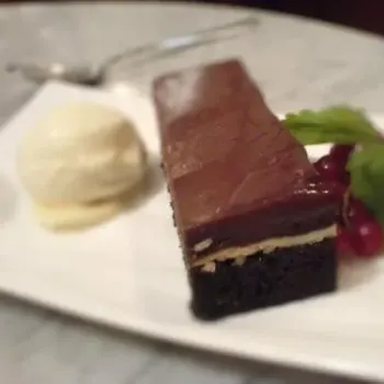 Chocolate Cake with Vanilla Ice Cream