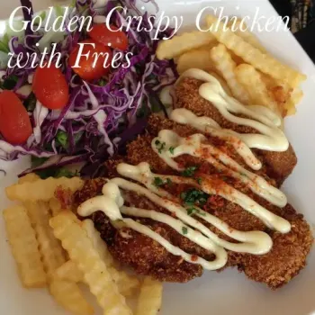 Golden Crispy Chicken With Fries