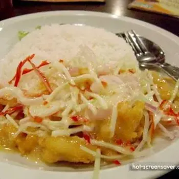 Special Salad Fish Slice Rice