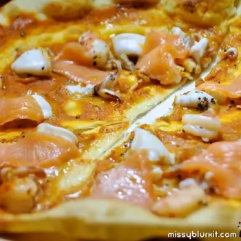 Smoked Salmon, Calamari And Clams Pizza