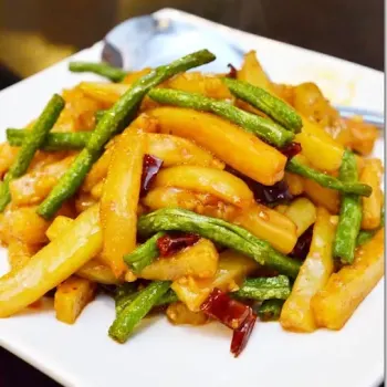 Stir Fried Long Beans with Brinjal