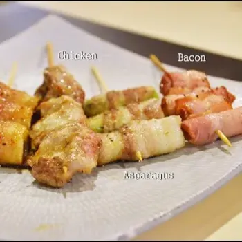 Variety of Kushiyaki (grilled items on skewers)