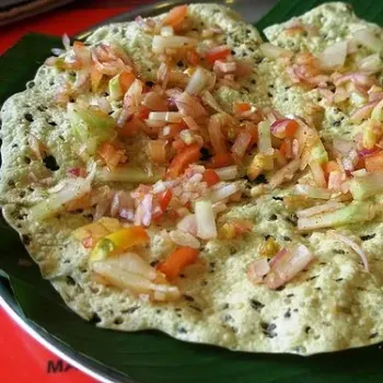 Pappadam With Lots Of Fresh Vegetables