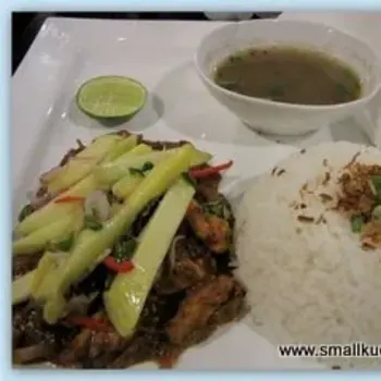 Mango Squid with "Sambal Belacan" served with steamed Rice