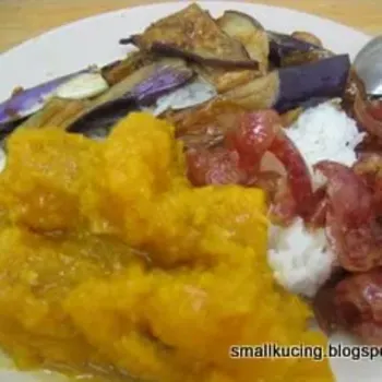 Pumpkin, Brinjal and large portion of Chinese Sausage