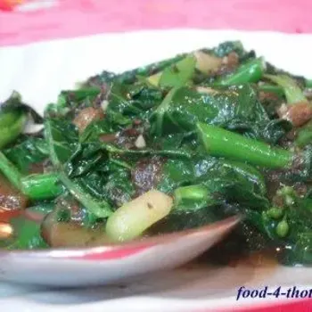 Tong Poh pork and kailan stir fried with mui choy