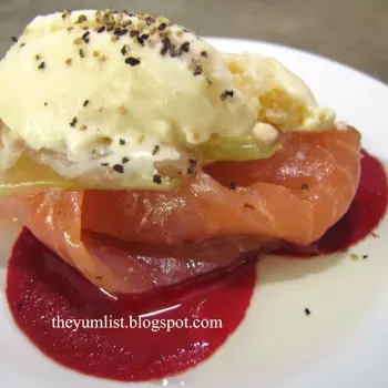 Citrus Cured Salmon with Horseradish Ice Cream and Pickled Beetroot