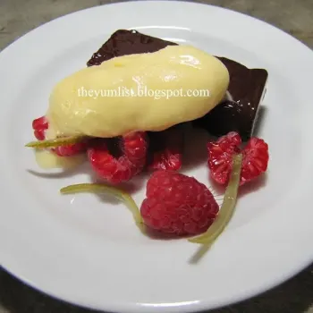 Caramel Chocolate Delice with Lime Ice Cream
