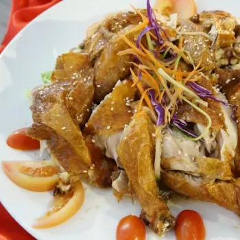 Fried Chicken with Orange & Honey Mango
