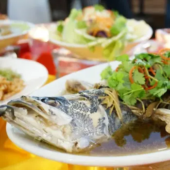 Steamed Seabass with Ginger Chilli & Coriander