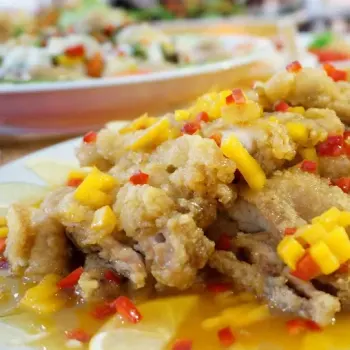 Fried Chicken with Orange & Honey Mango
