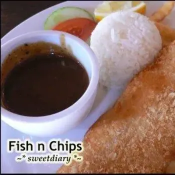 Fish n Chips in black pepper sauce