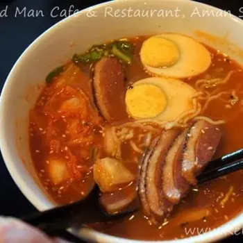 Korean Smoked Duck Ramen in Kimuchi Soup