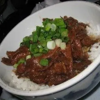 Steamed rice with Fatty Pork