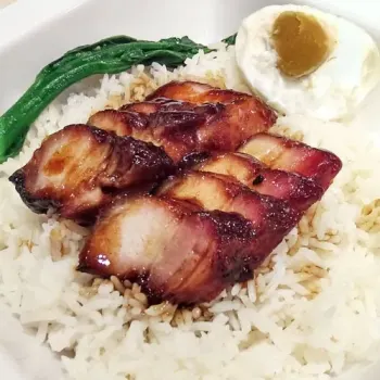 Salted Egg and Honey-glazed BBQ Pork Rice set