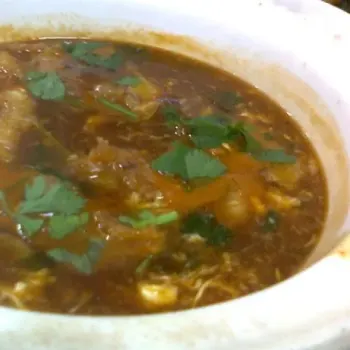 Fish Maw Soup-with sea cucumber-eggy/vinegar broth-tasted sweet and sourish