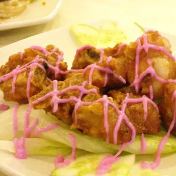 Golden Spare Pork Rib With Dragon Fruit Enzyme/Mayonnaise Sauce