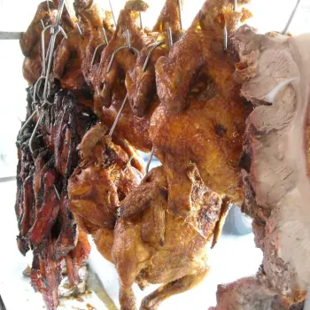 BBQ chicken, Char Siew and roast Pork